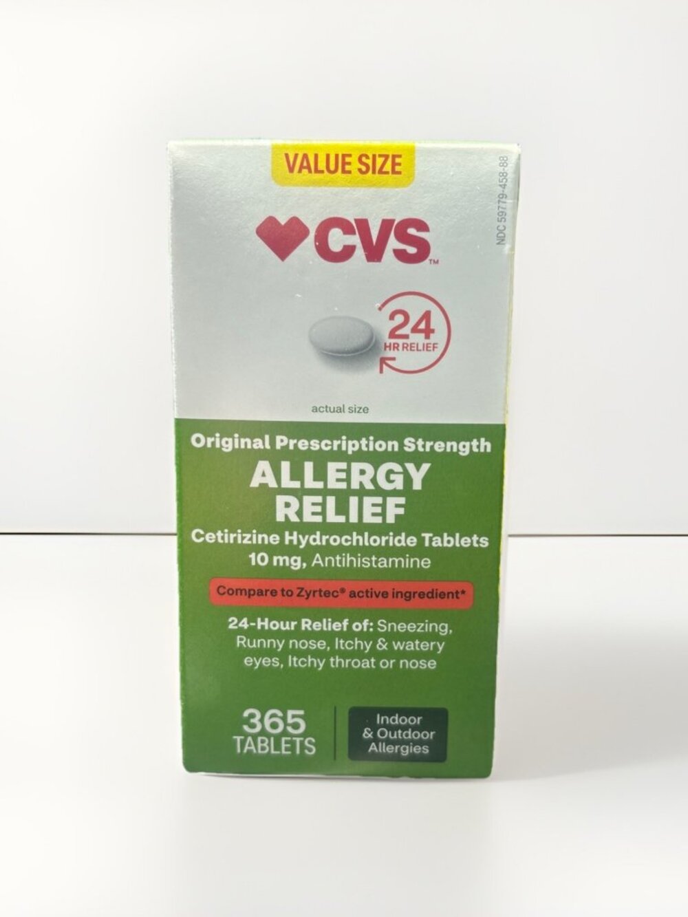 CVS Health 24-Hour Allergy Relief Cetirizine Hydrochloride Tablets - 365 tablet